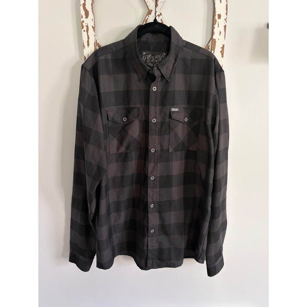 Dixxon Murked Heritage Flannel Gray Black Size LT